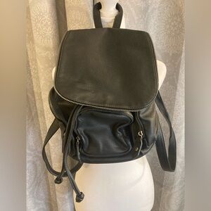 Black Mossimo Faux Leather Drawstring Backpack. Slight Damage.